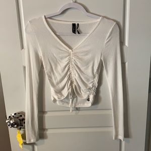 white long sleeve top